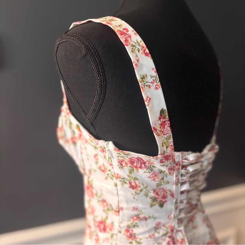 Commense Floral Midi Dress - White and Pink - Picture 10 of 15